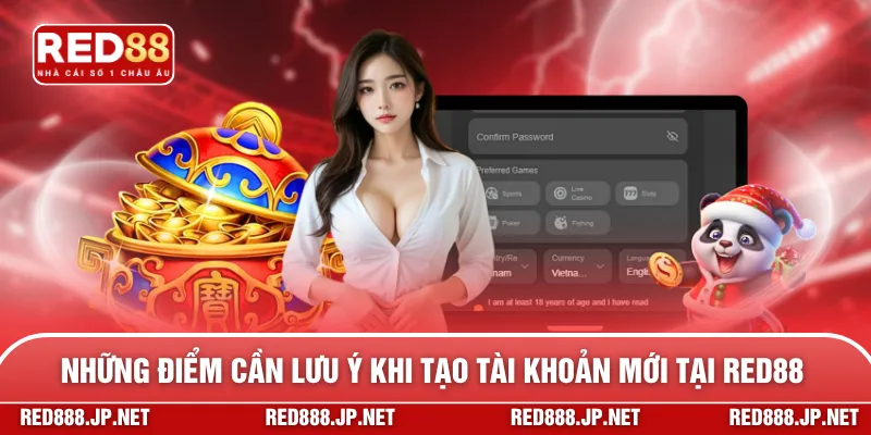 Những điểm cần lưu ý cần biết khi tạo tài khoản mới tại RED88